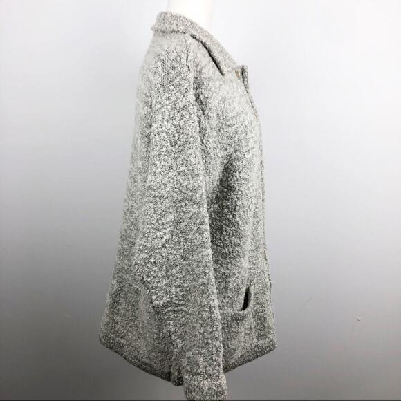 Le Moda Gray Wool Blend Button Up Coat Large - Picture 10 of 16